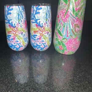 Lilly Pulitzer Coral and Floral Drinkware Set